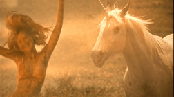 Lux and the unicorn, two mythical creatures